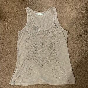 Maurices Beige Embellished Tank Top